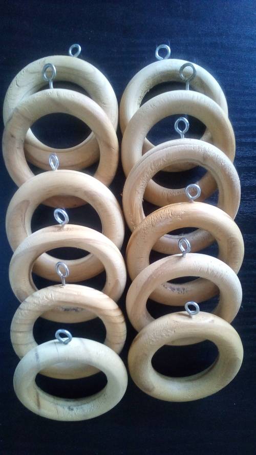 Wooden Curtain Rings 4cm pack of 12