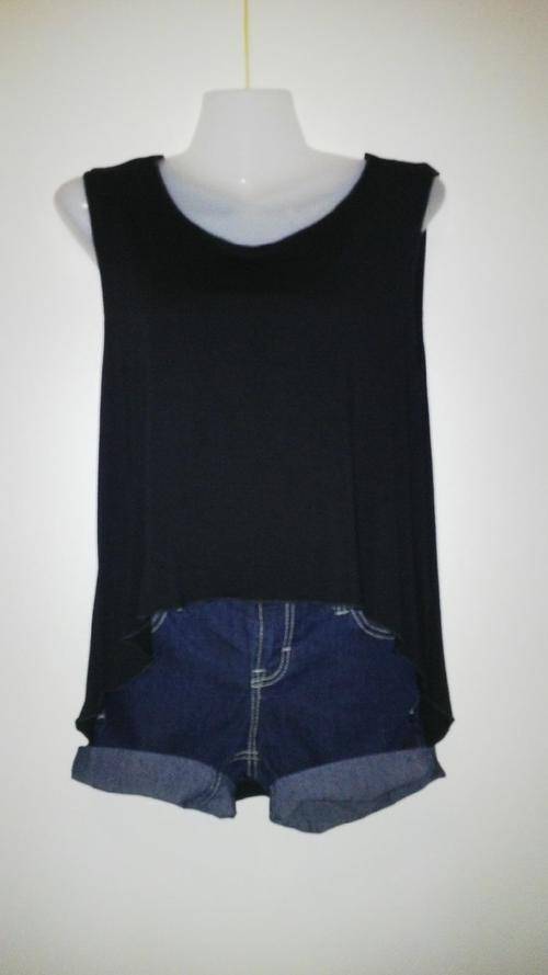 Black Vest Top by Freedom Size Large