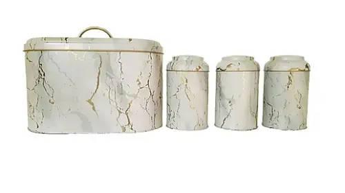 BREAD BIN WITH TEA,COFFEE AND SUGAR CANISTERS