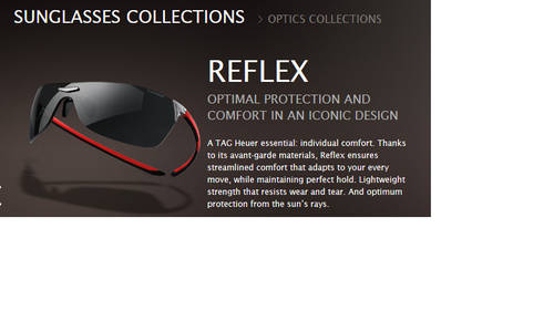 Tag Heuer reflex sunglasses red flex temples never worn