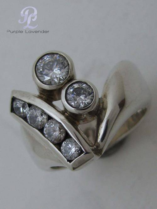 Designer Solid Silver Dress Ring