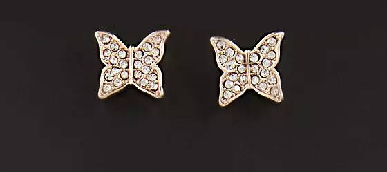 Gorgeous butterfly earrings with crystals.. ..