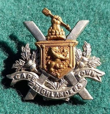 Cape Town Highlanders Bi/m Collar Badge - converted to Sweetheart`s Brooch
