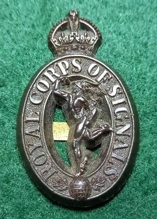 WW2 Royal Corps of Signals Plastic Economy Cap Badge
