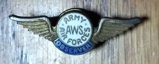 WW2 American Army Air Forces & Aircraft Warning Services Observer Badge - Awarded from 1941-1944