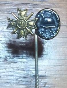 WW2 German KvK & Wound Badge Stickpin Badge - 1957 re-issue