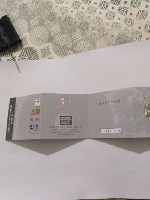 Rare 1oz Gold medallion - Mandela Centenary 1918 - 2018