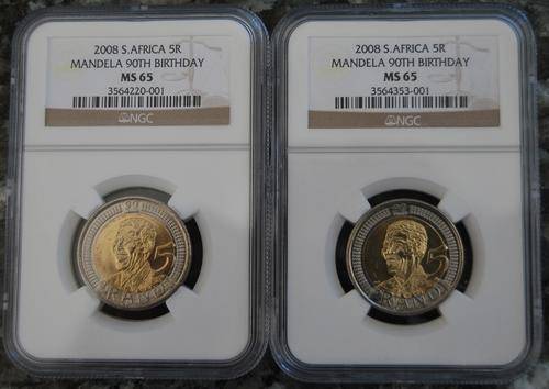 **MS65** 2008 Mandela R5... Bid for both...