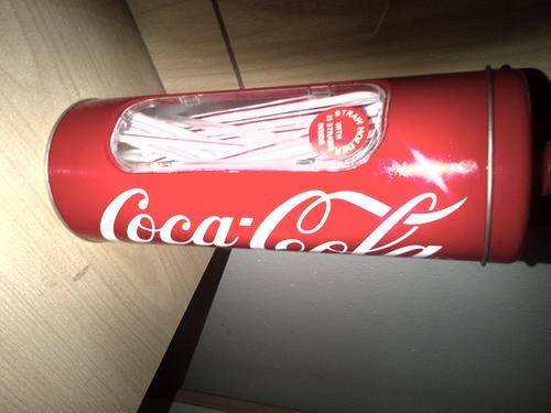 Coca Cola straw tin