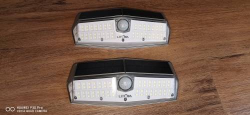 Solar Motion Light, LITOM Solar Lights Outdoor, with 3 Lighting Modes, IP66 Waterproof