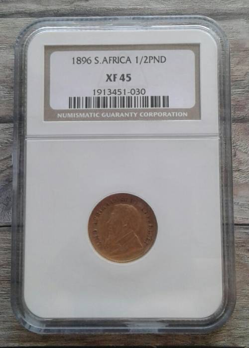 Nice 1896 ZAR gold 1/2 Pond NGC XF45