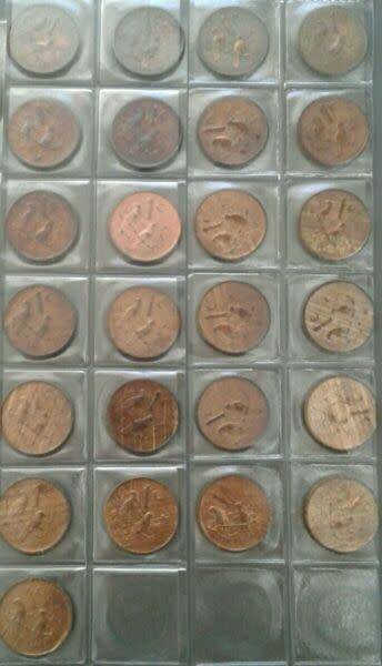 Complete 2nd decimal 1c set incl.the rare 1965 (English) circulation strike