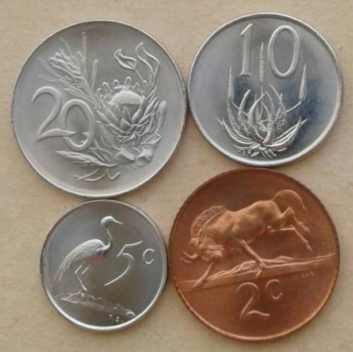 Set of x4 proof 1965 coins (20c-2c)