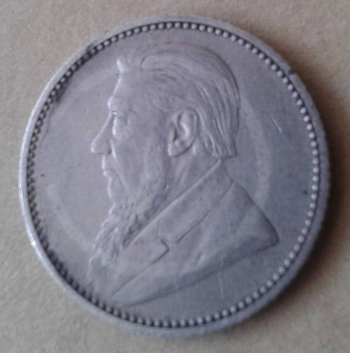 1896 ZAR Kruger silver sixpence in VF