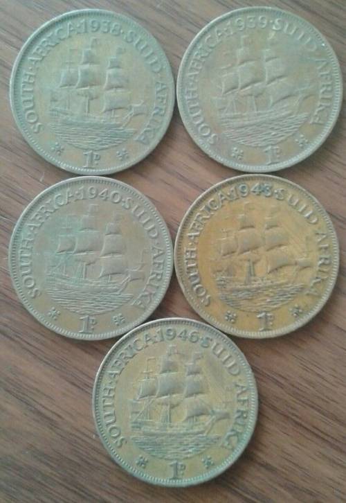 Lot of x13 union pennies in sequence 1934-1946