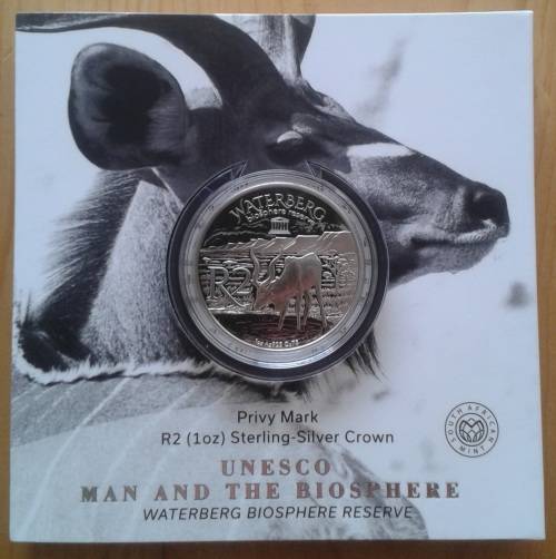 Rare 2018 Waterberg Biosphere 1oz proof silver R2 (Kudu)