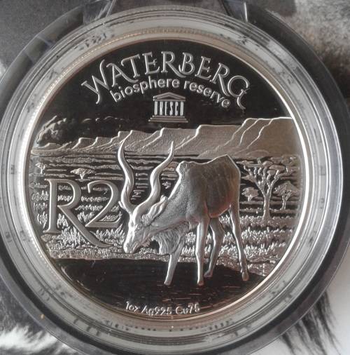 Rare 2018 Waterberg Biosphere 1oz proof silver R2 (Kudu)