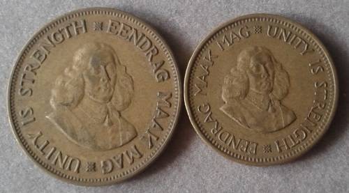 1961 van Riebeeck 1c and 1/2c set