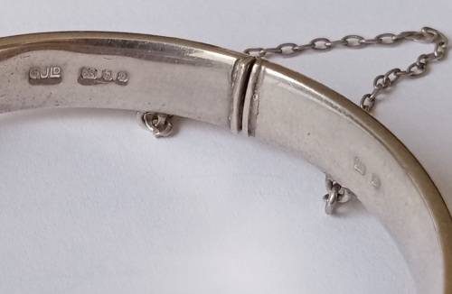 Stunning 1959 George Jensen silver engraved hinged bangle