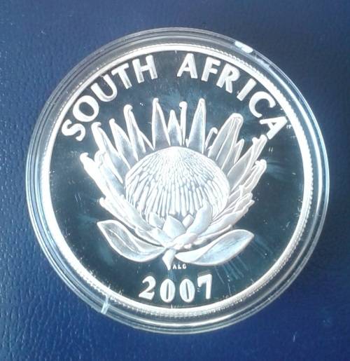 2007 Mandela proof silver R1 in case with certificate (1993 Nobel Laureate)