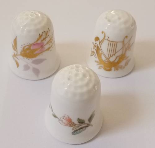 Lot of 8 vintage Coalport England porcelain thimbles