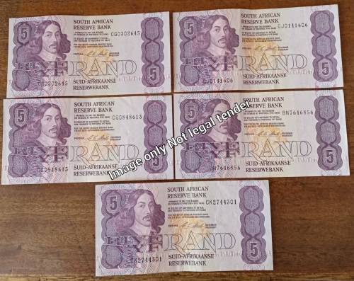 1990 Set of x5  old R5 notes