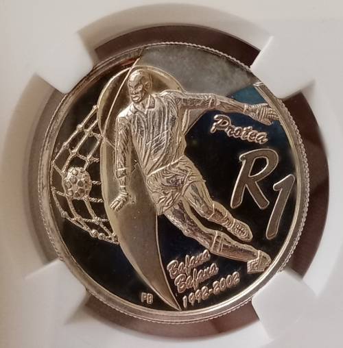 Scarce 2002 Soccer silver R1 NGC MS66 (mintage: 527)  High grade