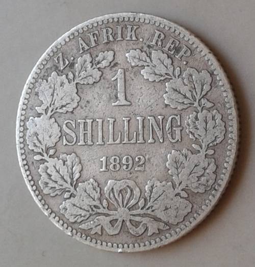 1892 ZAR Kruger silver shilling as per images