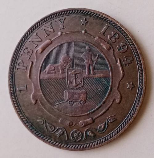 Scarce 1894 ZAR Kruger penny in XF+ (nice coin)