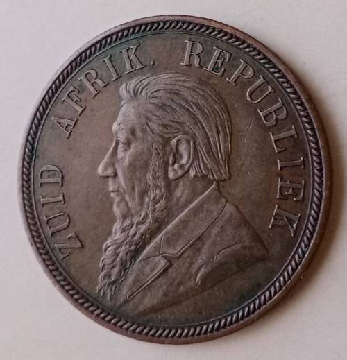 Scarce 1894 ZAR Kruger penny in XF+ (nice coin)