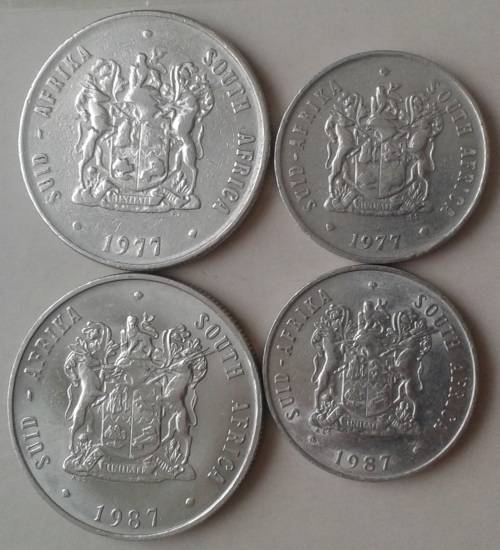 1977/1987 Nickel R1 and 20c set (4 coins)