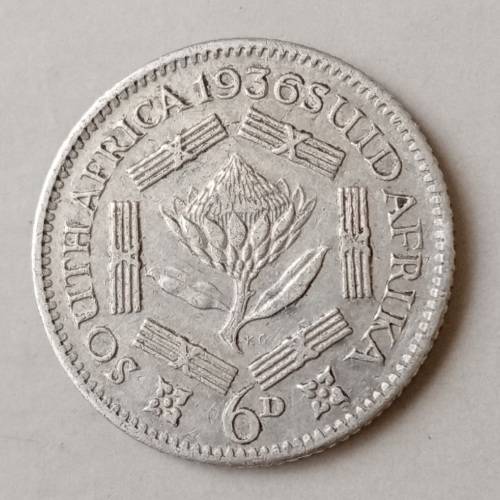 Nice 1936 Union silver sixpence