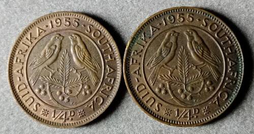 Set of X2 union 1955 1/4 Pennies