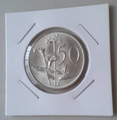 1982 Uncirculated nickel 50c (Pres.Vorster)