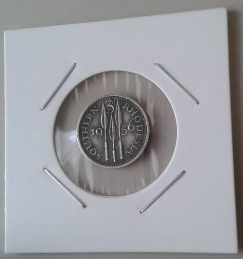 1936 Southern Rhodesia sterling silver threepence in XF+