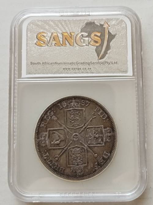 1887 British Double Florin graded XF40 by SANGS (Incorrectly labeled)