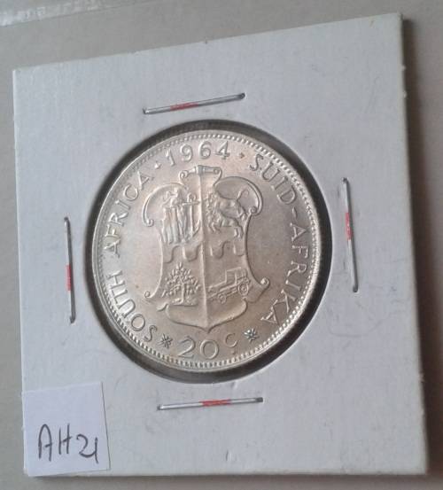 Lustrous 1964 Republic silver 20c.
