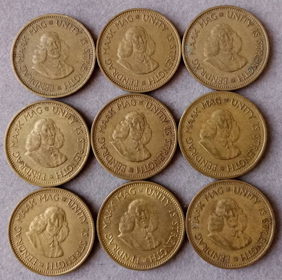 Lot of x9 republic 1/2c coins (1961-1963)