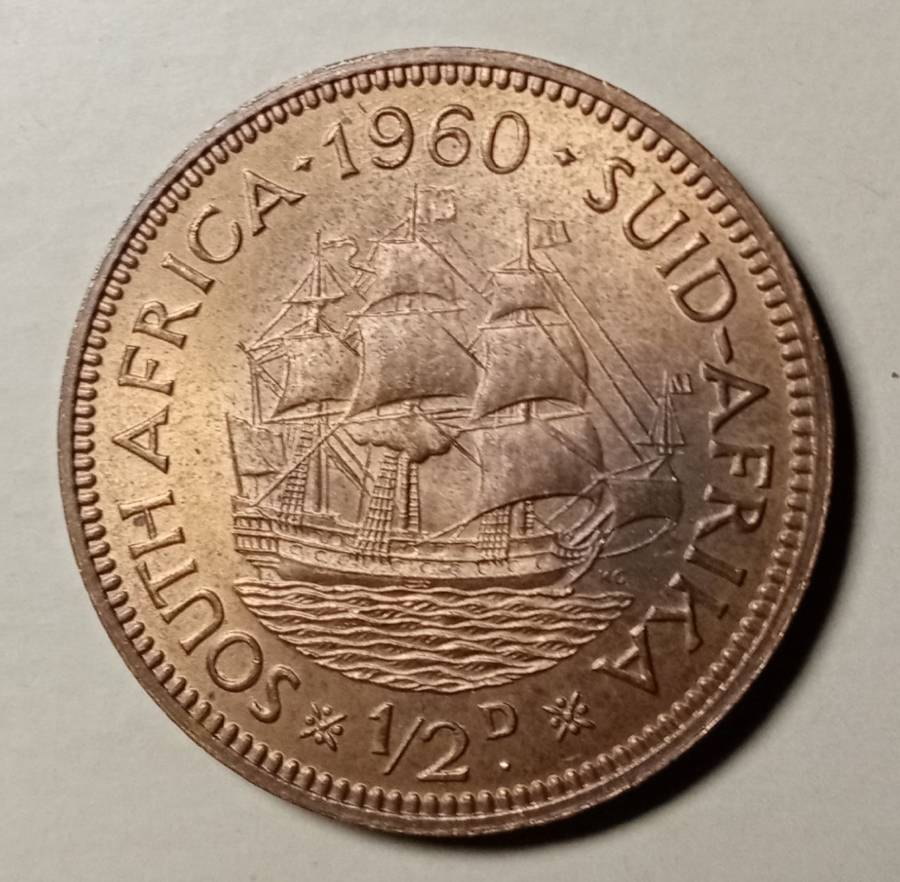 1960 Union uncirculated 1/2 Penny (last issue).