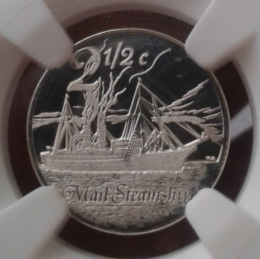2010 Maritime History Flypress silver tickey NGC MS67 (Mail Steamship)