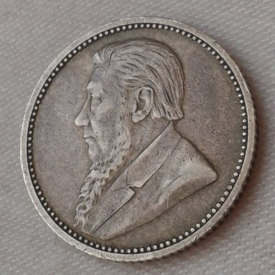 1894 ZAR Kruger silver sixpence in AXF