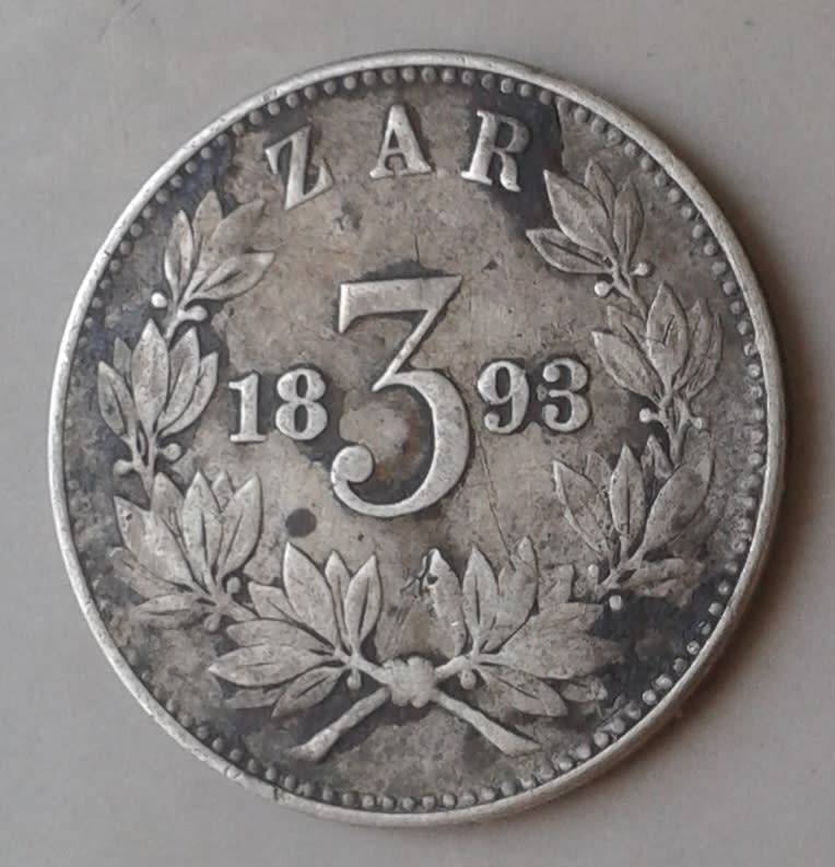 1893 ZAR Kruger silver tickey