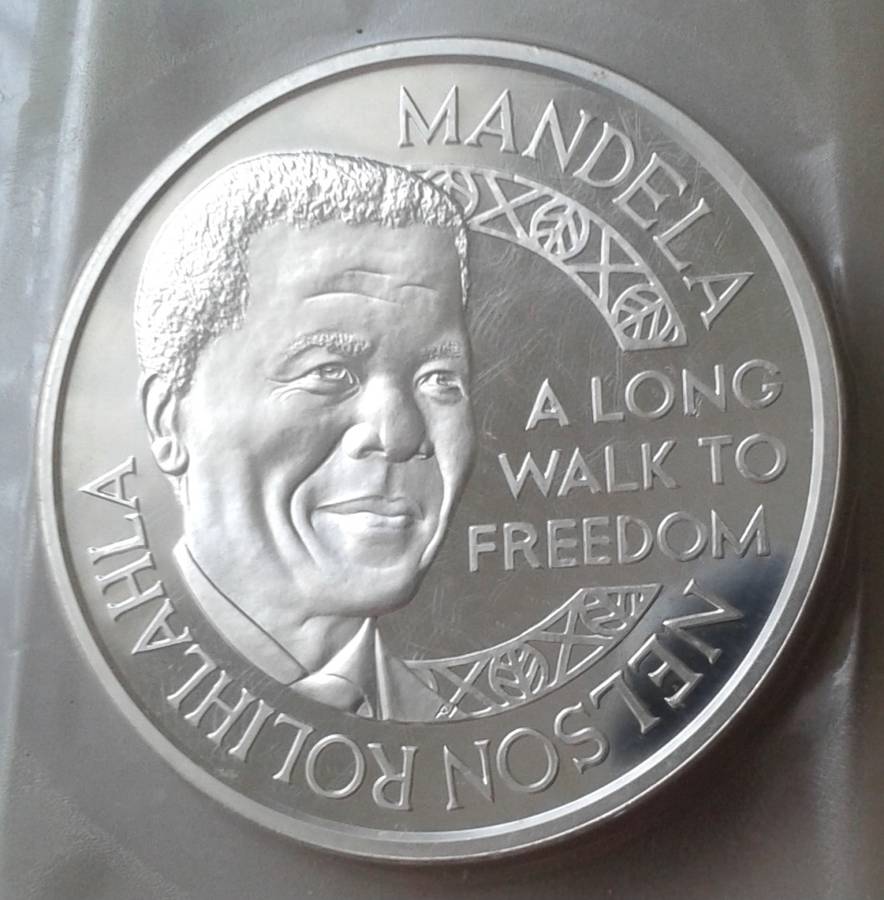 2001 Norway Mandela proof 1oz sterling silver medal in box (1993 Nobel Peace Prize)