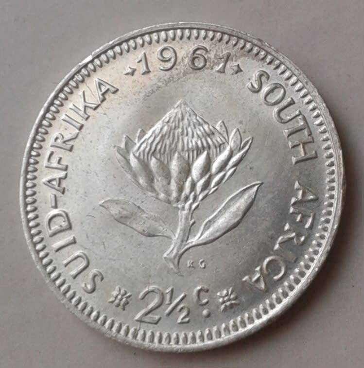 1961 Republic silver 2 1/2c in AU+