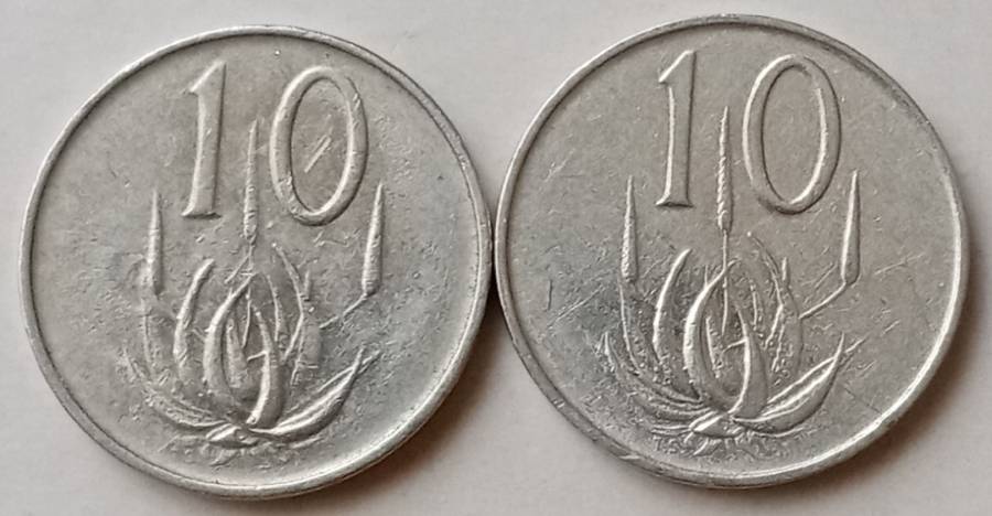 Set of x2 republic 1965 10c coins