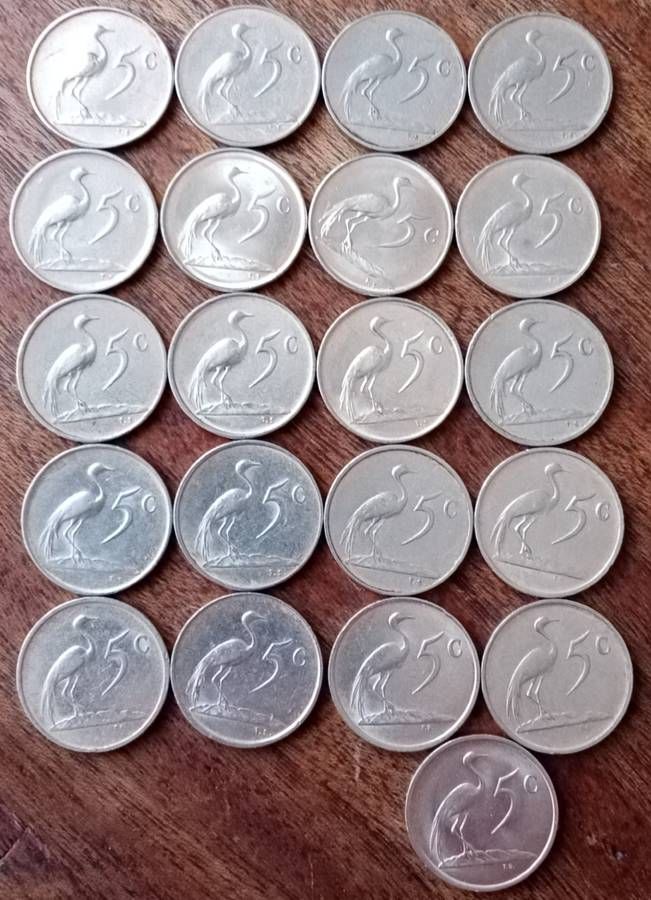 x21 Old nickel 5c coins 1965-1988
