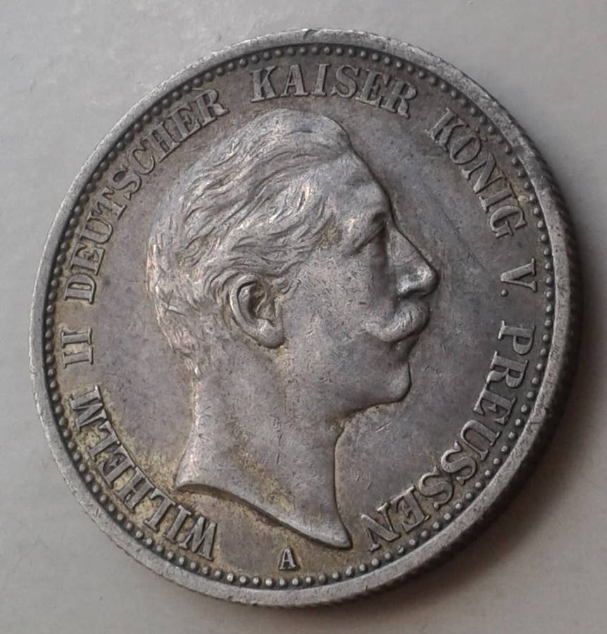 1907 German States Prussia silver 2 Mark in XF+