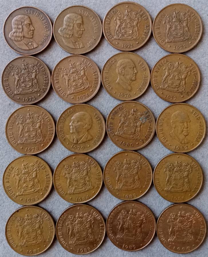 Lot of x20 republic 2c coins (1966-1990)
