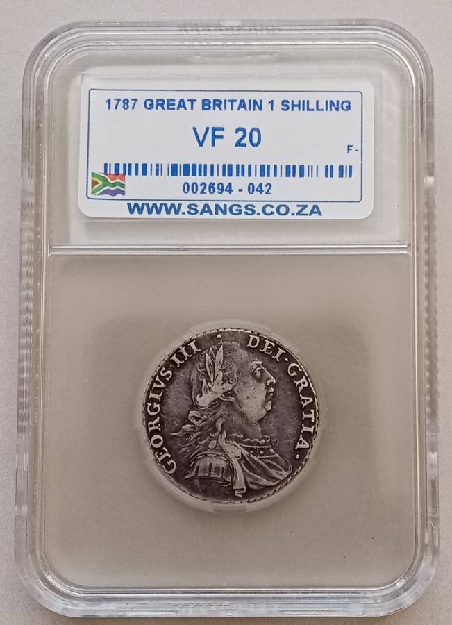 1787 Great Britain silver shilling SANGS VF20