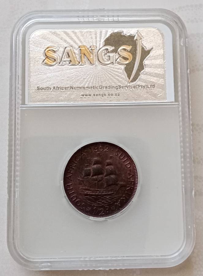 Nice 1952 Union 1/2 penny SANGS MS63 RB